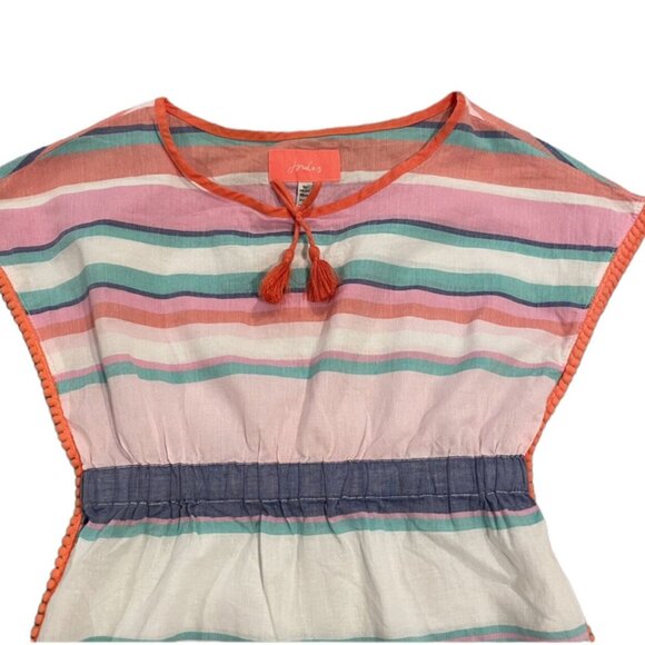 Joules 3Y Striped PomPom Swim Cover Up Tunic - Picture 2 of 6